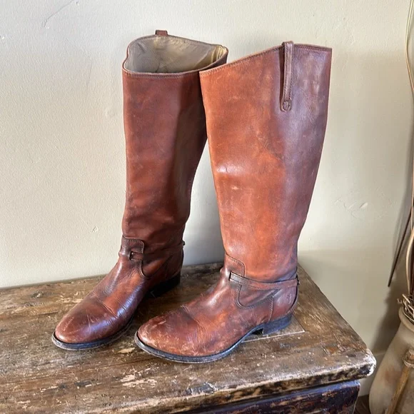 Frye Brown Leather Boots Size 8 - Picture 2 of 7